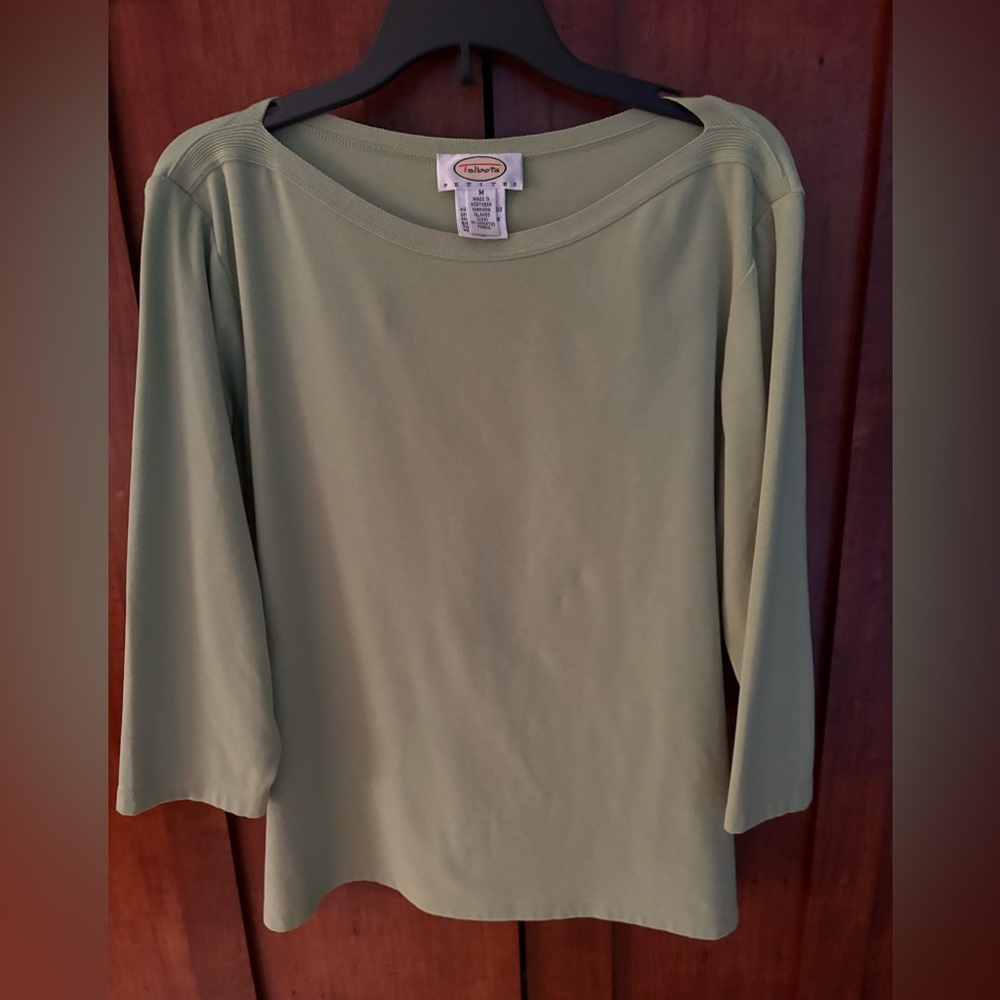 Talbots Light Green Long Sleeve Top